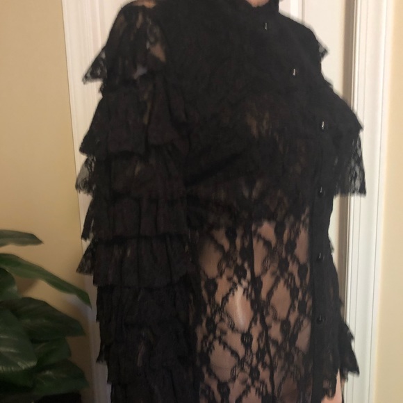 Black Mesh Blouse (New) - Picture 3 of 9